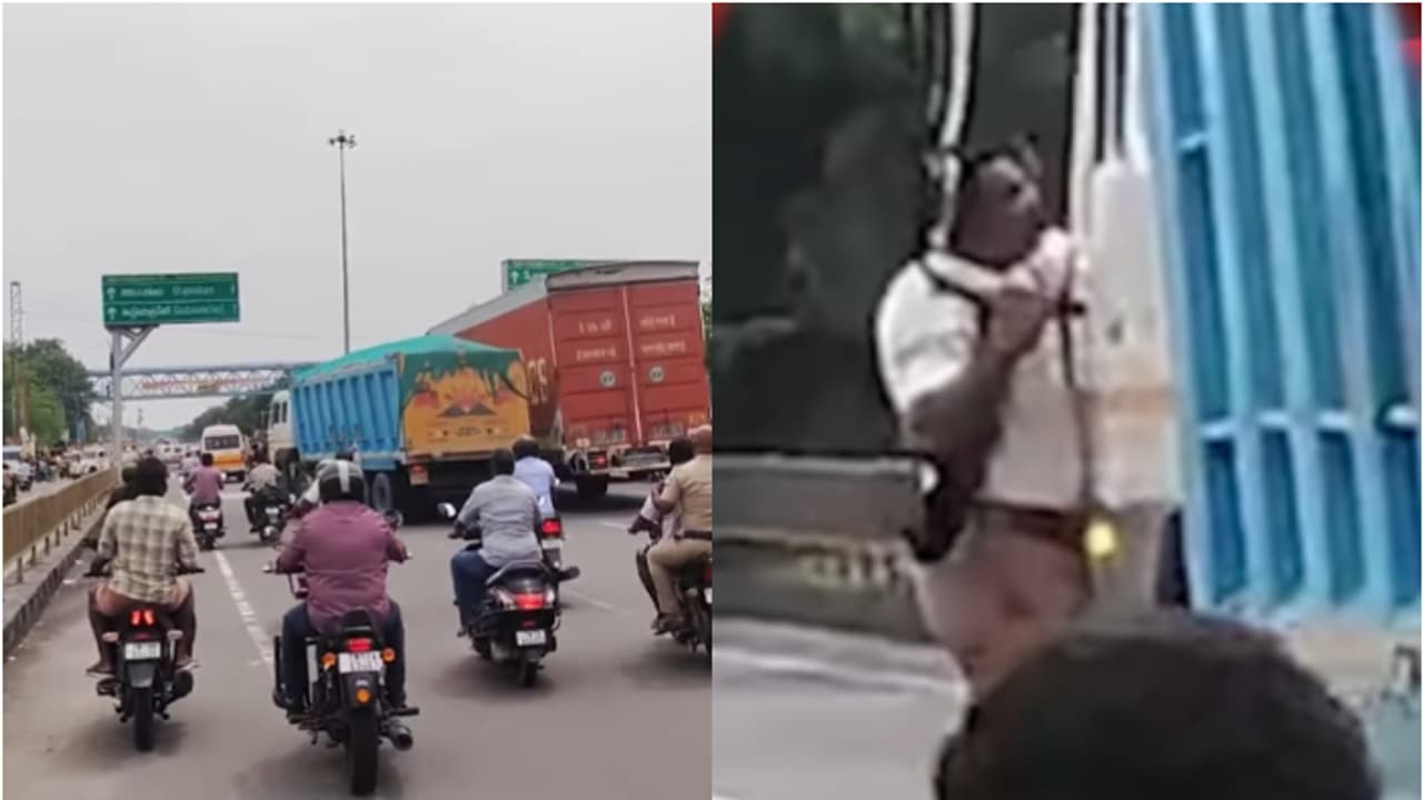 ട്രക്കുമായി പട്ടാപ്പകൽ കടന്നു, അതിസാഹസികമായി പിന്തുടർന്നത് 15 കിമീ; ഒടുവിൽ സിമന്റ് കട്ടകളിലിടിച്ച് നിന്നു ട്രക്കുമായി പട്ടാപ്പകൽ കടന്നു, അതിസാഹസികമായി പിന്തുടർന്നത് 15 കിമീ; ഒടുവിൽ സിമന്റ് കട്ടകളിലിടിച്ച് നിന്നു