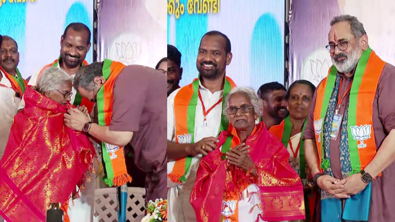 ക്ഷേമപെൻഷൻ മുടങ്ങിയതിനെതിരെ പ്രതിഷേധിച്ച മറിയക്കുട്ടി ബിജെപിയിൽ; അംഗത്വം നൽകിയത് രാജീവ് ചന്ദ്രശേഖർ ക്ഷേമപെൻഷൻ മുടങ്ങിയതിനെതിരെ പ്രതിഷേധിച്ച മറിയക്കുട്ടി ബിജെപിയിൽ; അംഗത്വം നൽകിയത് രാജീവ് ചന്ദ്രശേഖർ