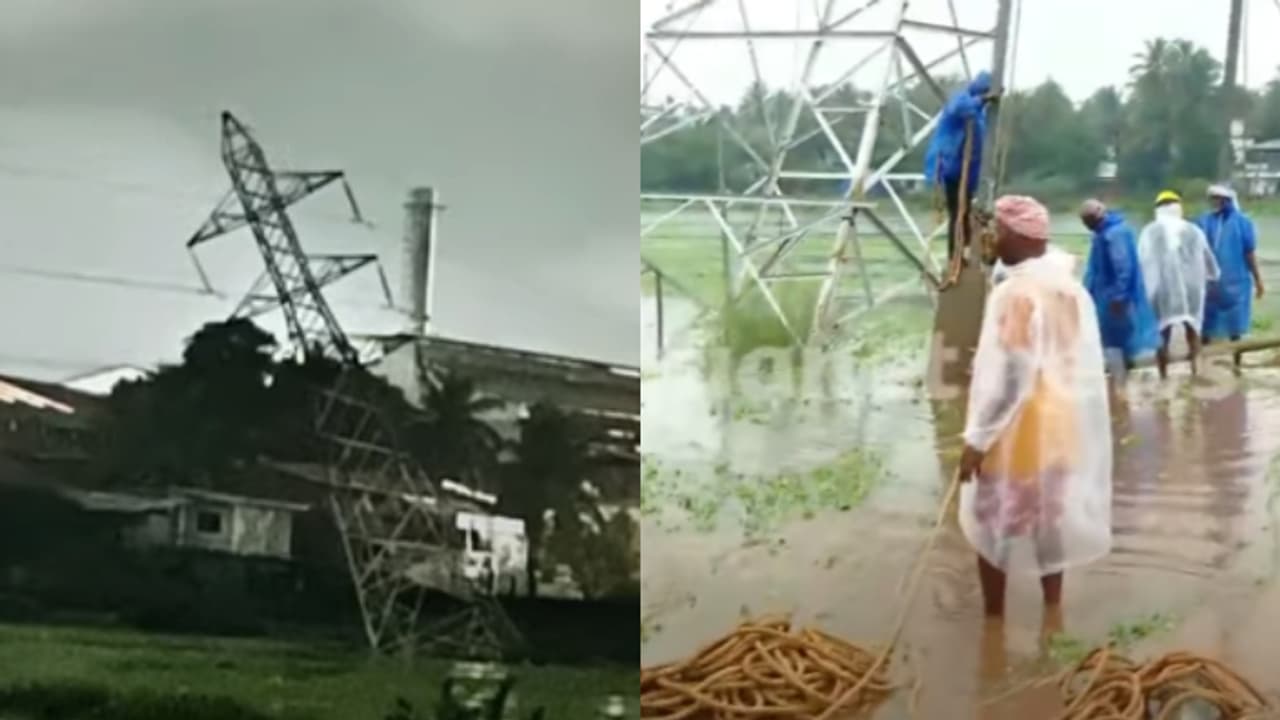 തോരാമഴ; കോഴിക്കോട് നല്ലളത്ത് 110 കെവി ലൈൻ ടവർ ചെരിഞ്ഞു, നിലംപൊത്താതിരുന്നതിനാൽ ഒഴിവായത് വൻദുരന്തം