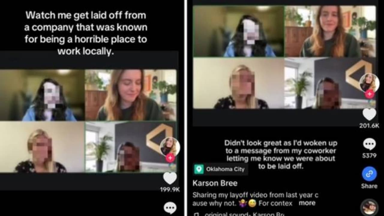 വീഡിയോകോളിനിടെ ജോലിയില്‍ നിന്നും പിരിച്ചുവിട്ടു, പൊട്ടിത്തെറിച്ച് യുവതി