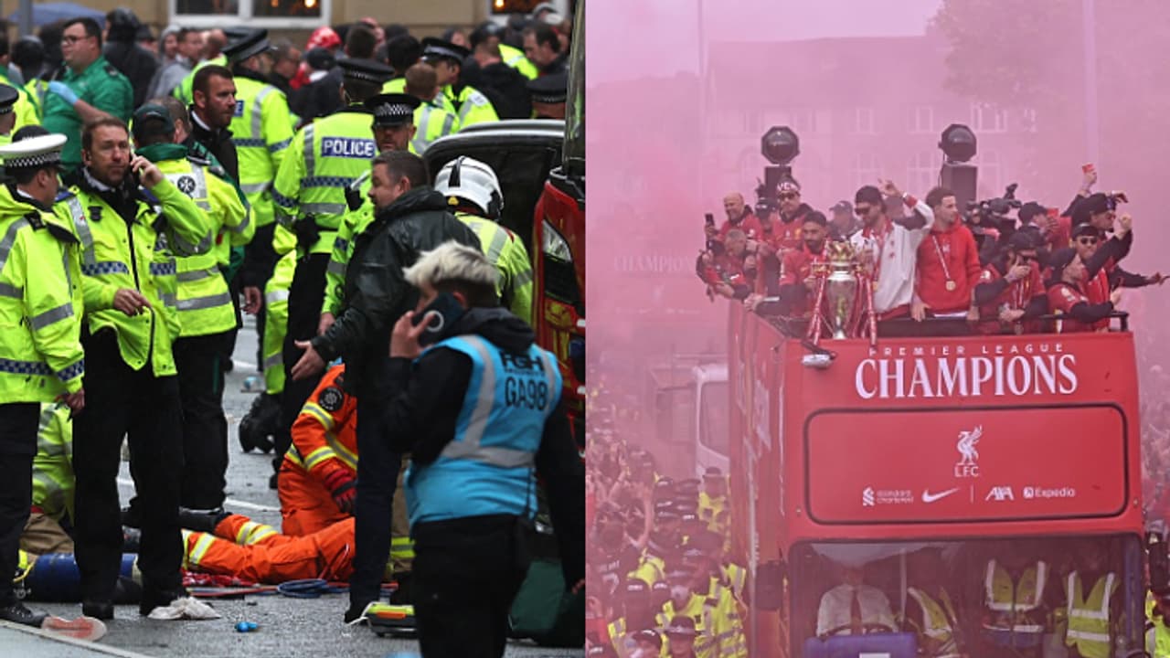 പ്രീമിയർ ലീഗിലെ 20ാം കിരീടം, വിജയാഘോഷം നടത്തിയ ആരാധകർക്കിടയിലേക്ക് കാർ പാഞ്ഞുകയറി, വൻ അപകടം പ്രീമിയർ ലീഗിലെ 20ാം കിരീടം, വിജയാഘോഷം നടത്തിയ ആരാധകർക്കിടയിലേക്ക് കാർ പാഞ്ഞുകയറി, വൻ അപകടം