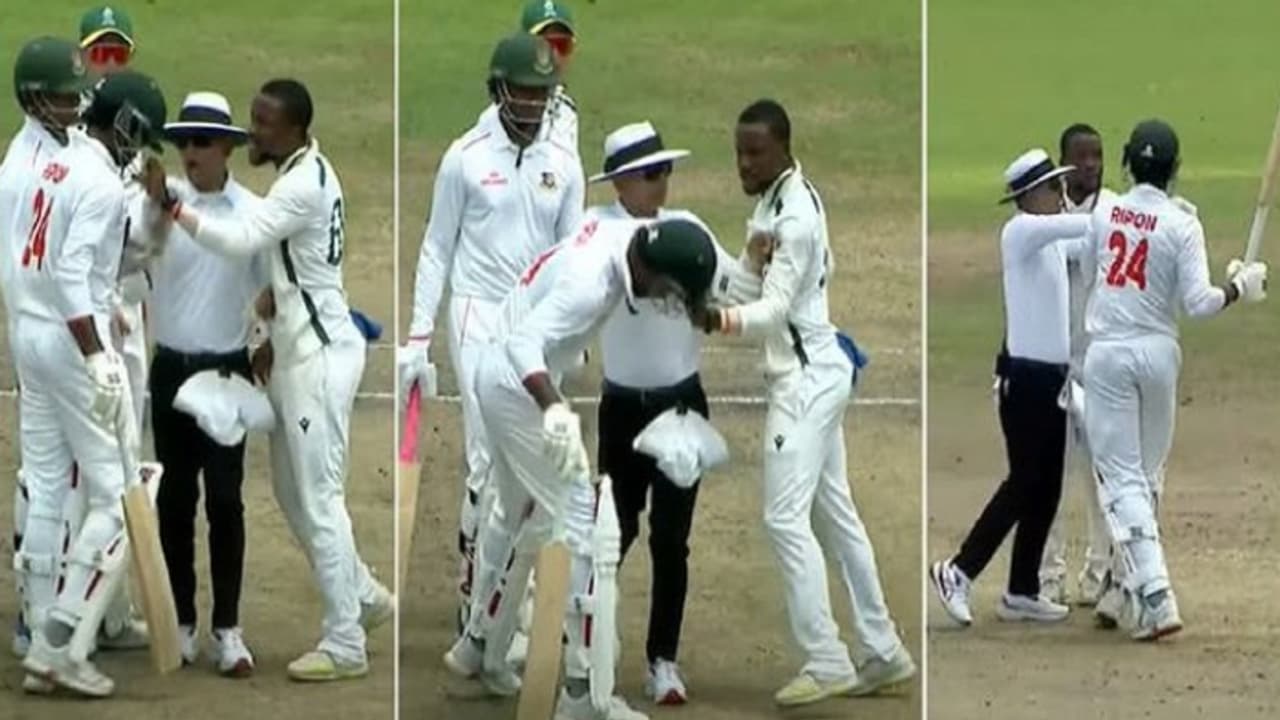 ബംഗ്ലാദേശ് ദക്ഷിണാഫ്രിക്ക ടെസ്റ്റിനിടെ താരങ്ങള്‍ തമ്മില്‍ കയ്യാങ്കളി; മാറ്റിയിട്ടും കലിയടങ്ങിയില്ല
