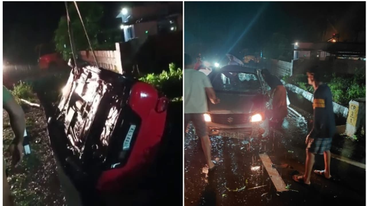 ഒരേസ്ഥലത്ത് മണിക്കൂറുകളുടെ വ്യത്യാസത്തിൽ രണ്ട് അപകടങ്ങൾ; കാറുകൾ നിയന്ത്രണംവിട്ട് മറിഞ്ഞ് ഏഴ് പേർക്ക് പരിക്ക് ഒരേസ്ഥലത്ത് മണിക്കൂറുകളുടെ വ്യത്യാസത്തിൽ രണ്ട് അപകടങ്ങൾ; കാറുകൾ നിയന്ത്രണംവിട്ട് മറിഞ്ഞ് ഏഴ് പേർക്ക് പരിക്ക്