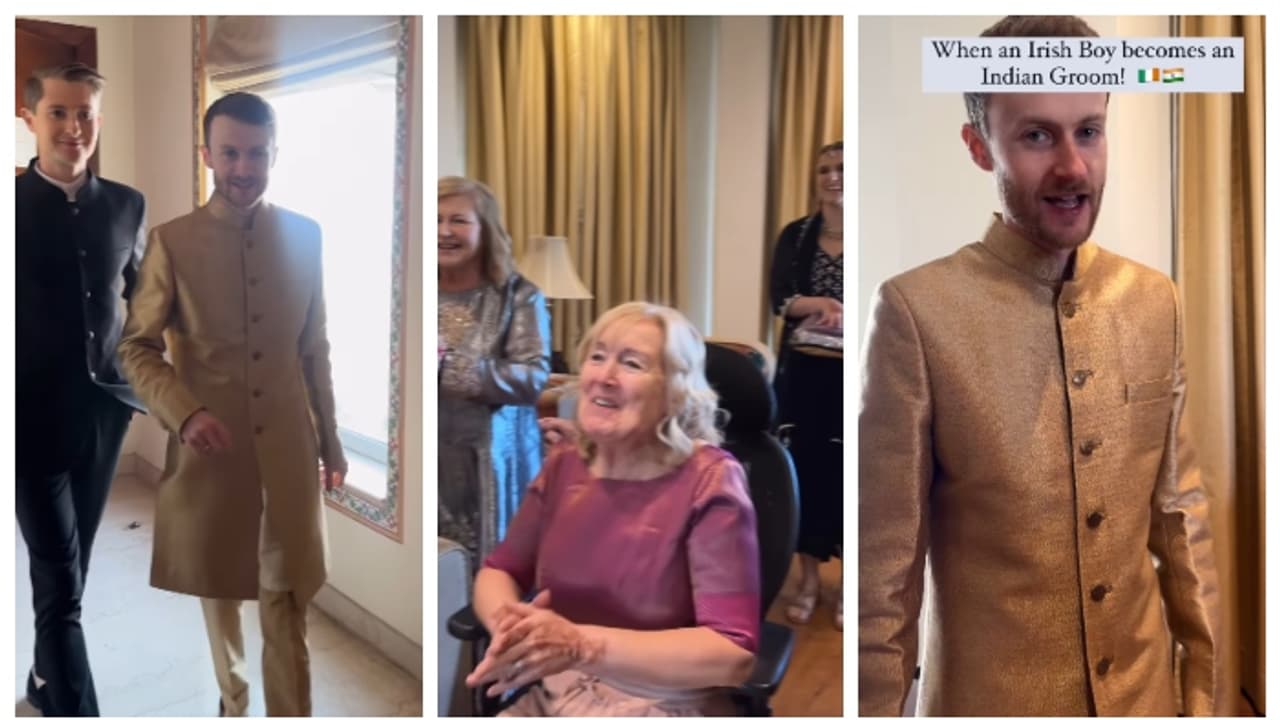 'രാജകുമാരനെ പോലെ'; വിവാഹത്തിന് ഇന്ത്യൻ പരമ്പരാഗത വസ്ത്രം ധരിച്ചെത്തിയ ഐറിഷ് യുവാവിനോട് ബന്ധുക്കൾ, വീഡിയോ