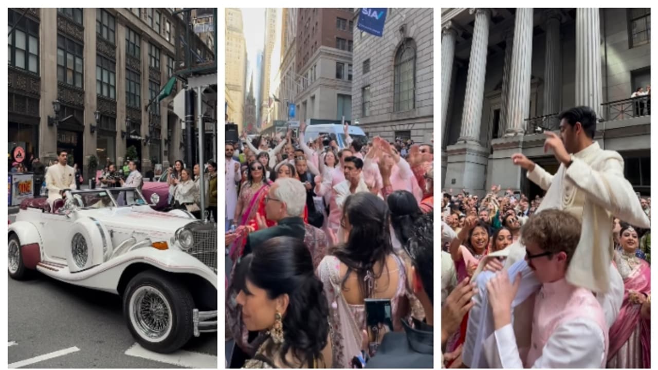 വാൾ സ്ട്രീറ്റ് നിശ്ചലമാക്കി ഇന്ത്യന് വിവാഹ ആഘോഷം; വീഡിയോ വൈറൽ വാൾ സ്ട്രീറ്റ് നിശ്ചലമാക്കി ഇന്ത്യന് വിവാഹ ആഘോഷം; വീഡിയോ വൈറൽ