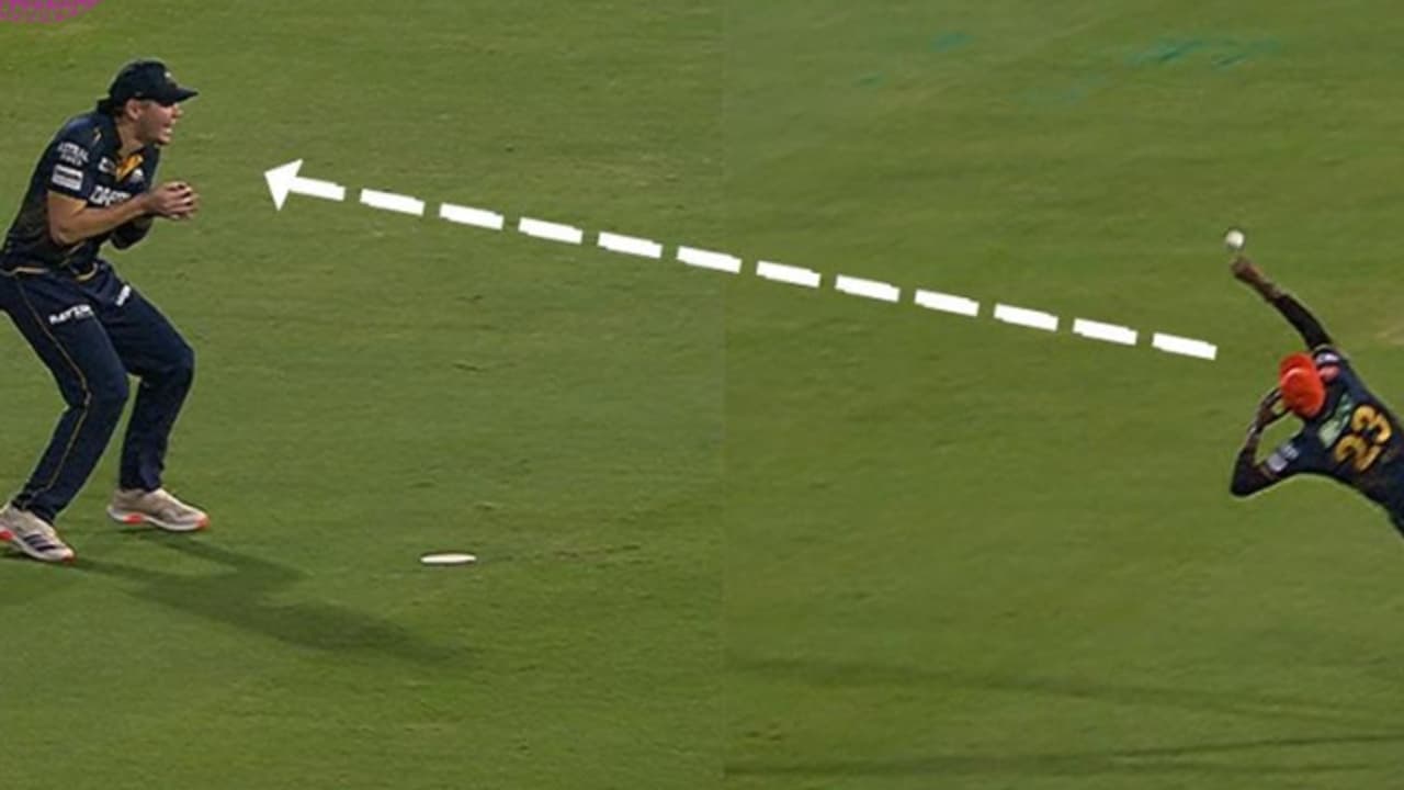 ഇതുപോലൊരു ക്യാച്ച് മുമ്പില്ല! സായ് സുദര്ശന്റെ അക്രോബാറ്റിക് ശ്രമം, തട്ടിത്തെറിച്ച പന്ത് പിടികൂടി കോട്സി ഇതുപോലൊരു ക്യാച്ച് മുമ്പില്ല! സായ് സുദര്ശന്റെ അക്രോബാറ്റിക് ശ്രമം, തട്ടിത്തെറിച്ച പന്ത് പിടികൂടി കോട്സി