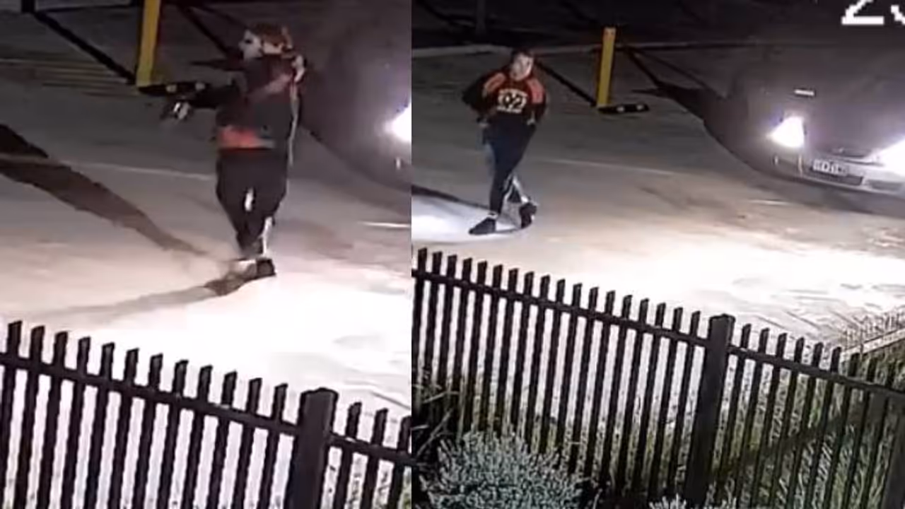 എത്തിയത് കാറിൽ, ചുവപ്പും കറുപ്പും ഹൂഡി വേഷം, സ്കൂളിന് മുന്നിലെത്തി ഡാൻസ്, മുങ്ങിയത് നാലരലക്ഷത്തിന്റെ മുതലുമായി