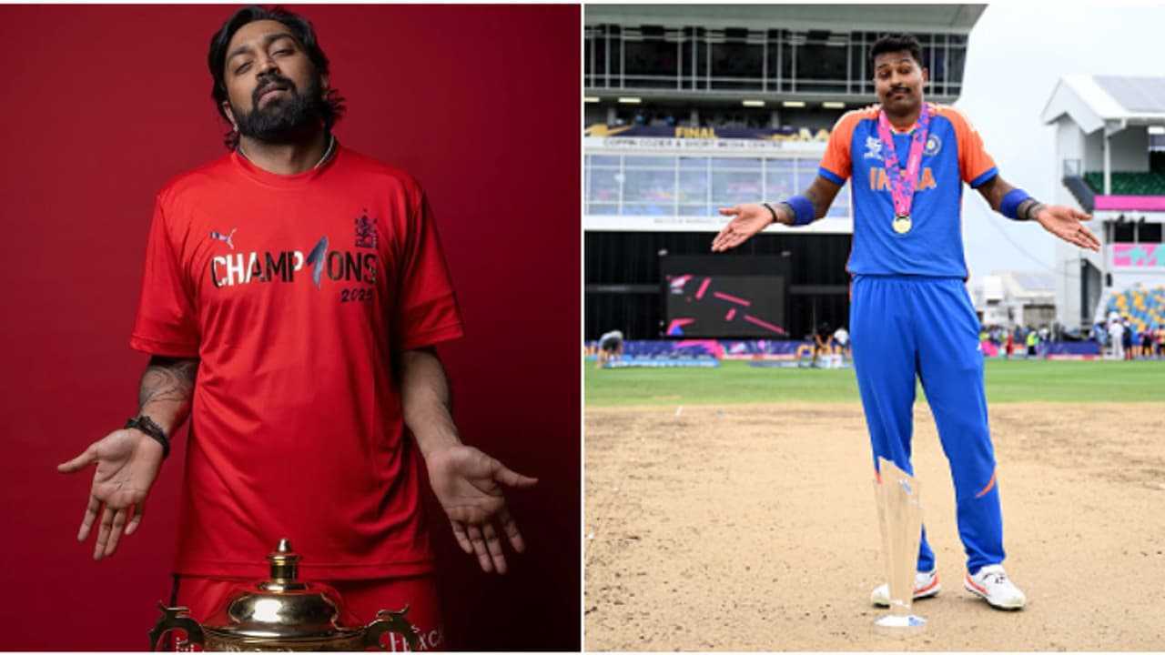 അനിയന്റെ അല്ലേ ചേട്ടൻ! ഹാര്‍ദിക്കിന്റെ വൈറൽ പോസ് അനുകരിച്ച് ക്രുനാൽ പാണ്ഡ്യ