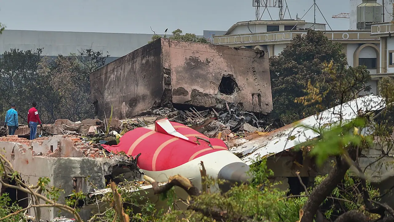 Debris of the Air India plane crash