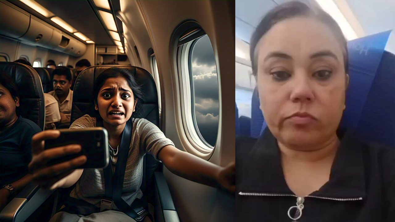 lucknow woman indigo flight terror goa to lucknow air turbulence video viral lucknow woman indigo flight terror goa to lucknow air turbulence video viral