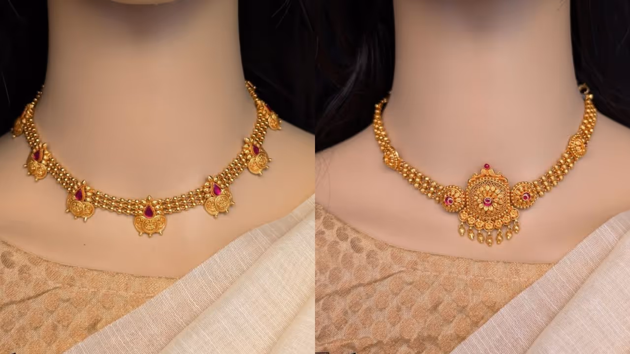 20 gram gold necklace design for bride 2025