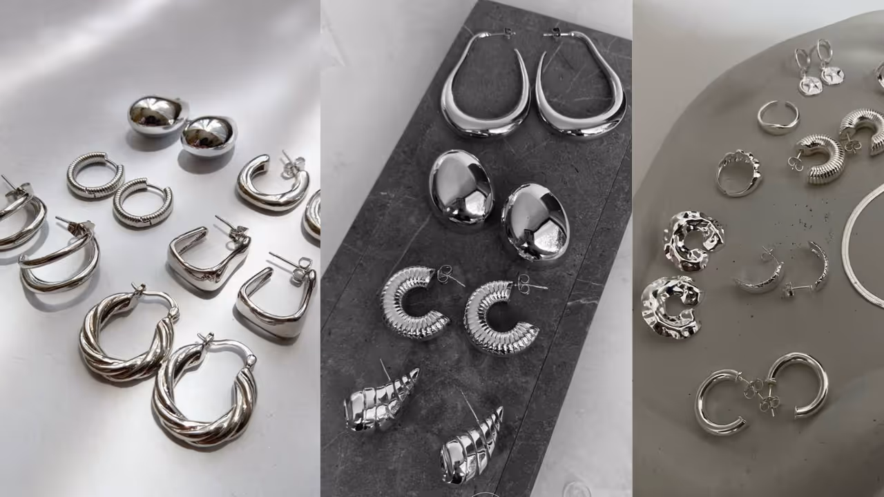 Stylish silver earrings within 2000 rupees Stylish silver earrings within 2000 rupees