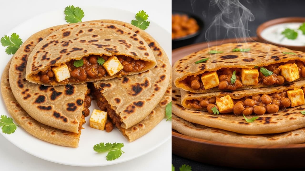 High protein paneer chhole stuffed paratha recipe for weight gain High protein paneer chhole stuffed paratha recipe for weight gain