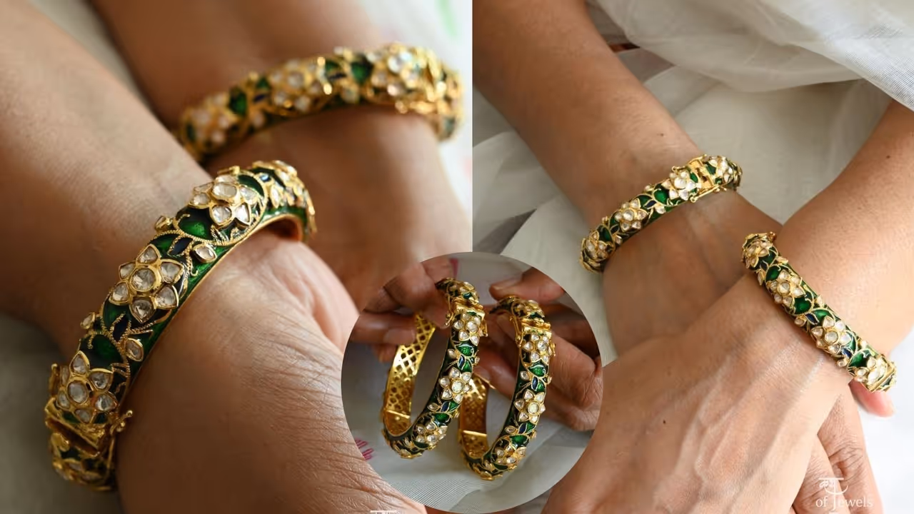 New Meenakari kada bangle designs for Sawan look