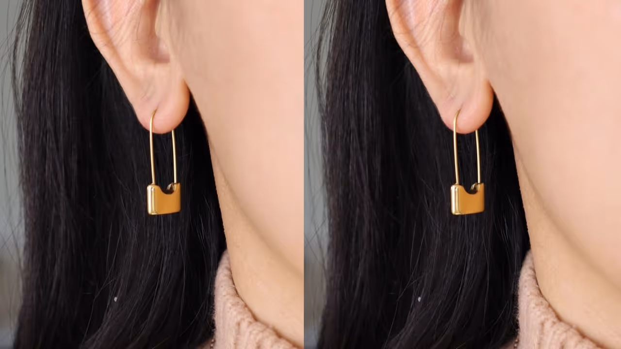 Easy Korean earring design with safety pin for beginners