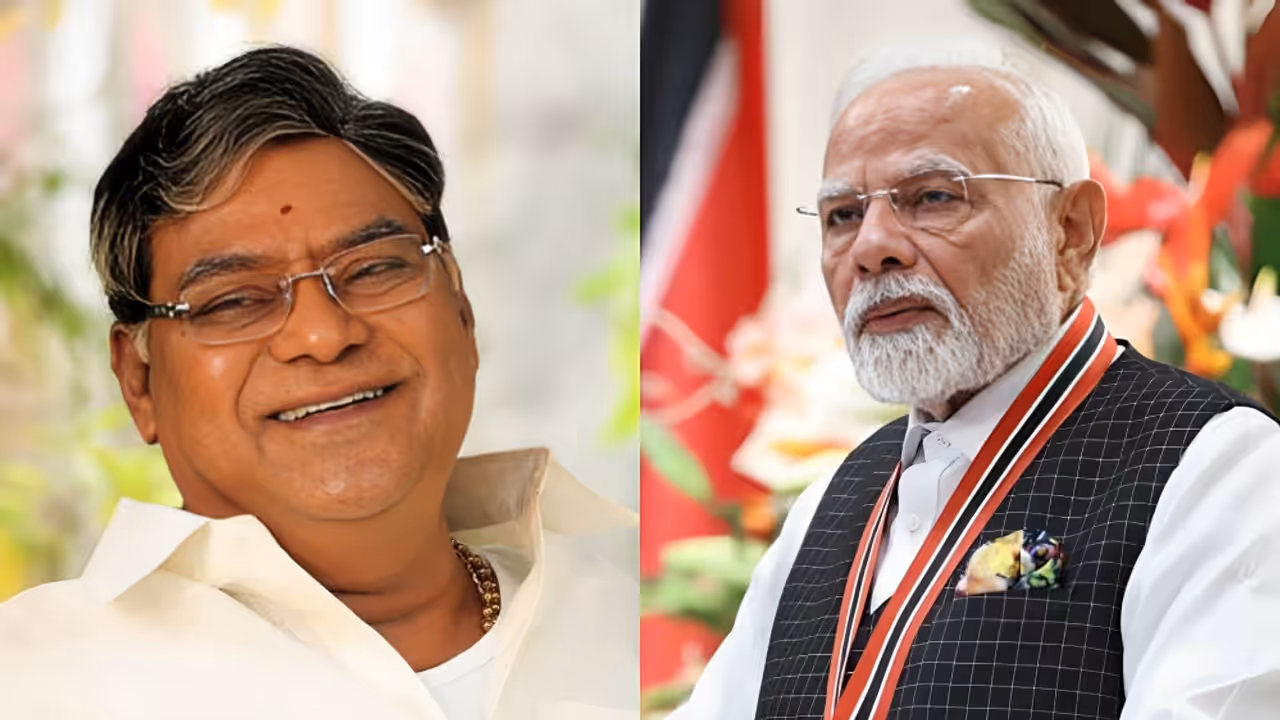 Telugu actor Kota Srinivasa Rao and PM Modi Telugu actor Kota Srinivasa Rao and PM Modi