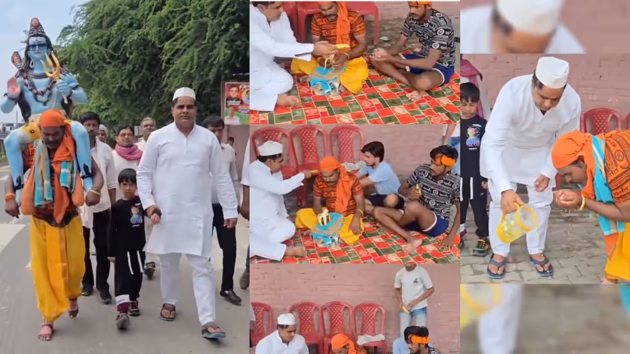 Moradabad mla faheem irfan serves kanwar yatra video viral