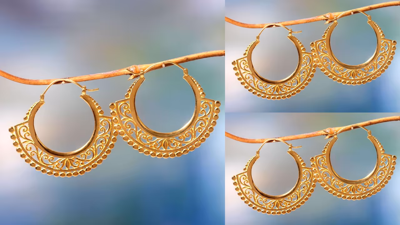 Traditional bali earring designs for green Sawan outfit Traditional bali earring designs for green Sawan outfit
