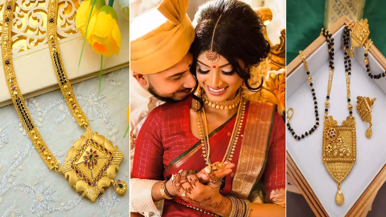 Yellow Gold Bridal mangalsutra design