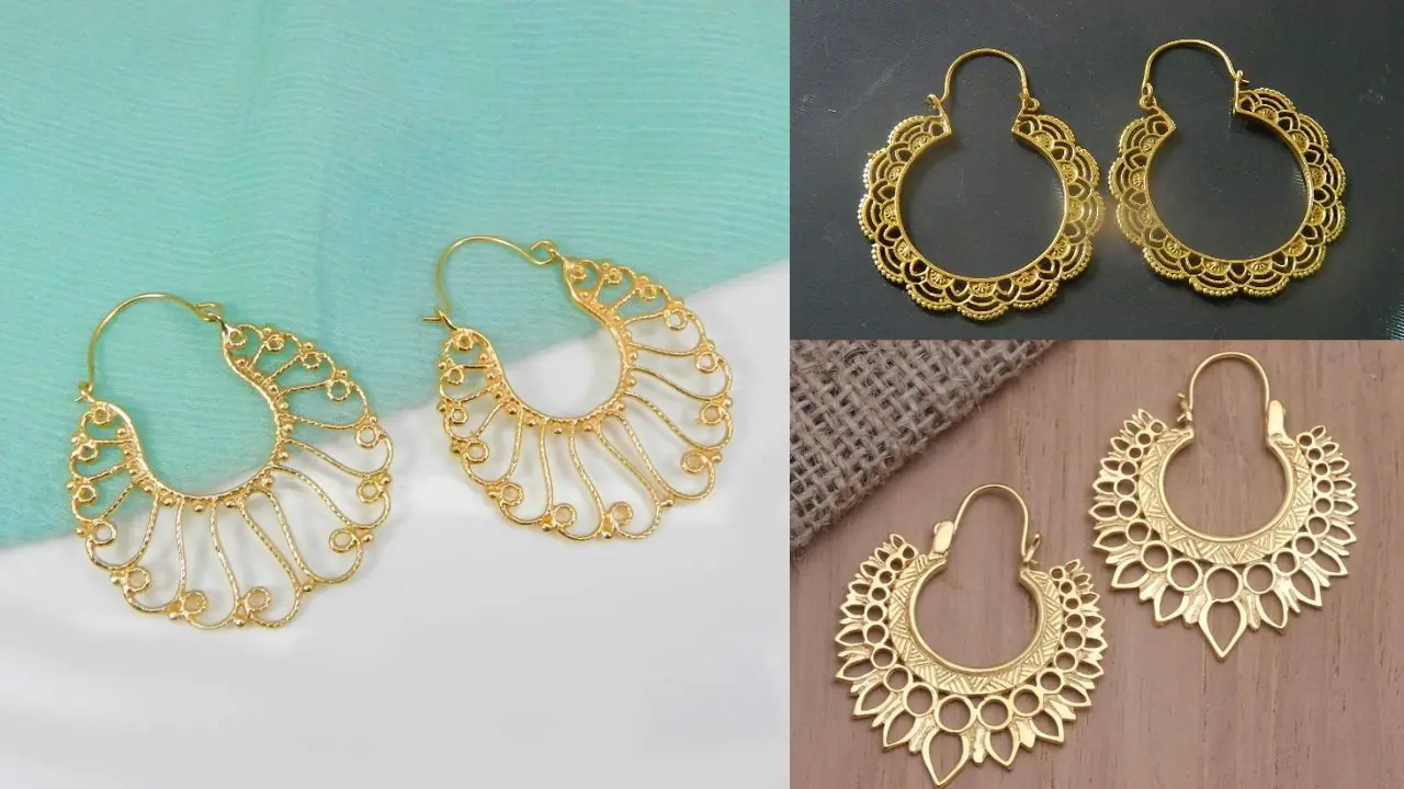 Unique gold plated hoop earring designs 2025