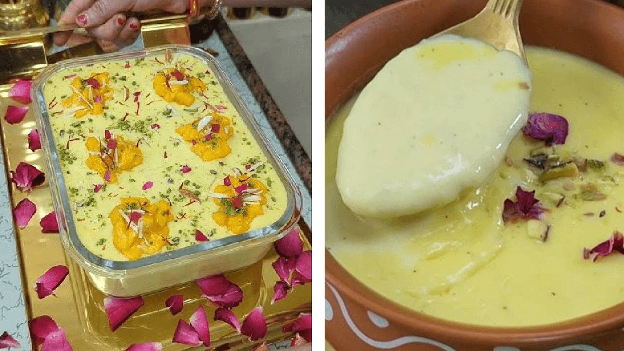  Lacchedar Rabri and Mango Rasmalai recipe 