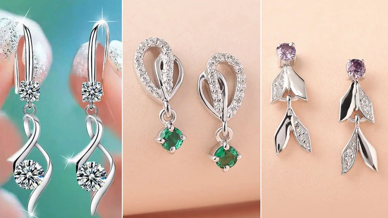 Fancy silver earrings designs under 1000 Fancy silver earrings designs under 1000