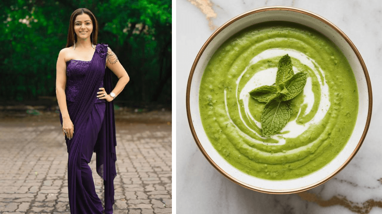 rubina dilaik drank boiled spinach 