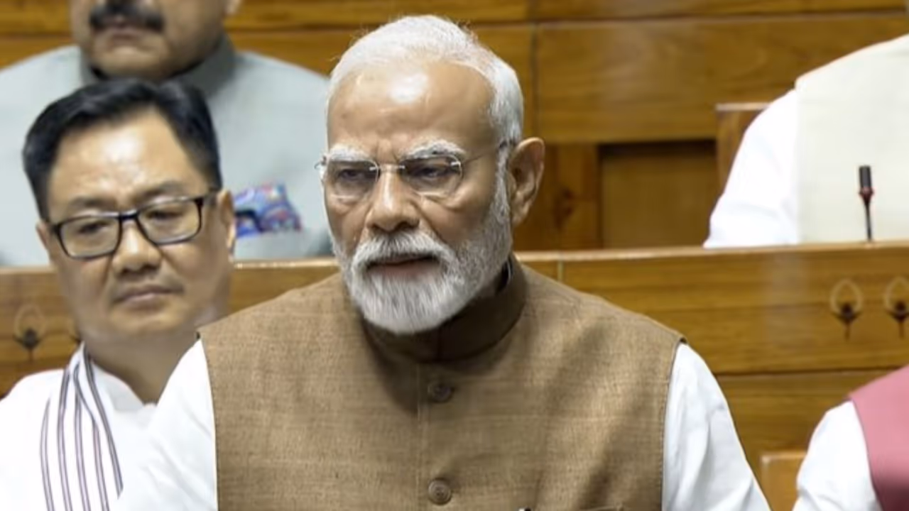 PM Modi speaks during the special discussion on Operation Sindoor in Lok Sabha