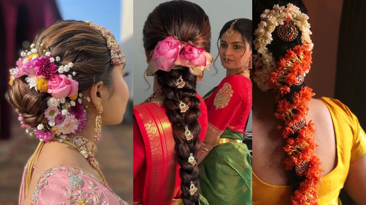 Simple hairstyle for Janmashtami gopi look