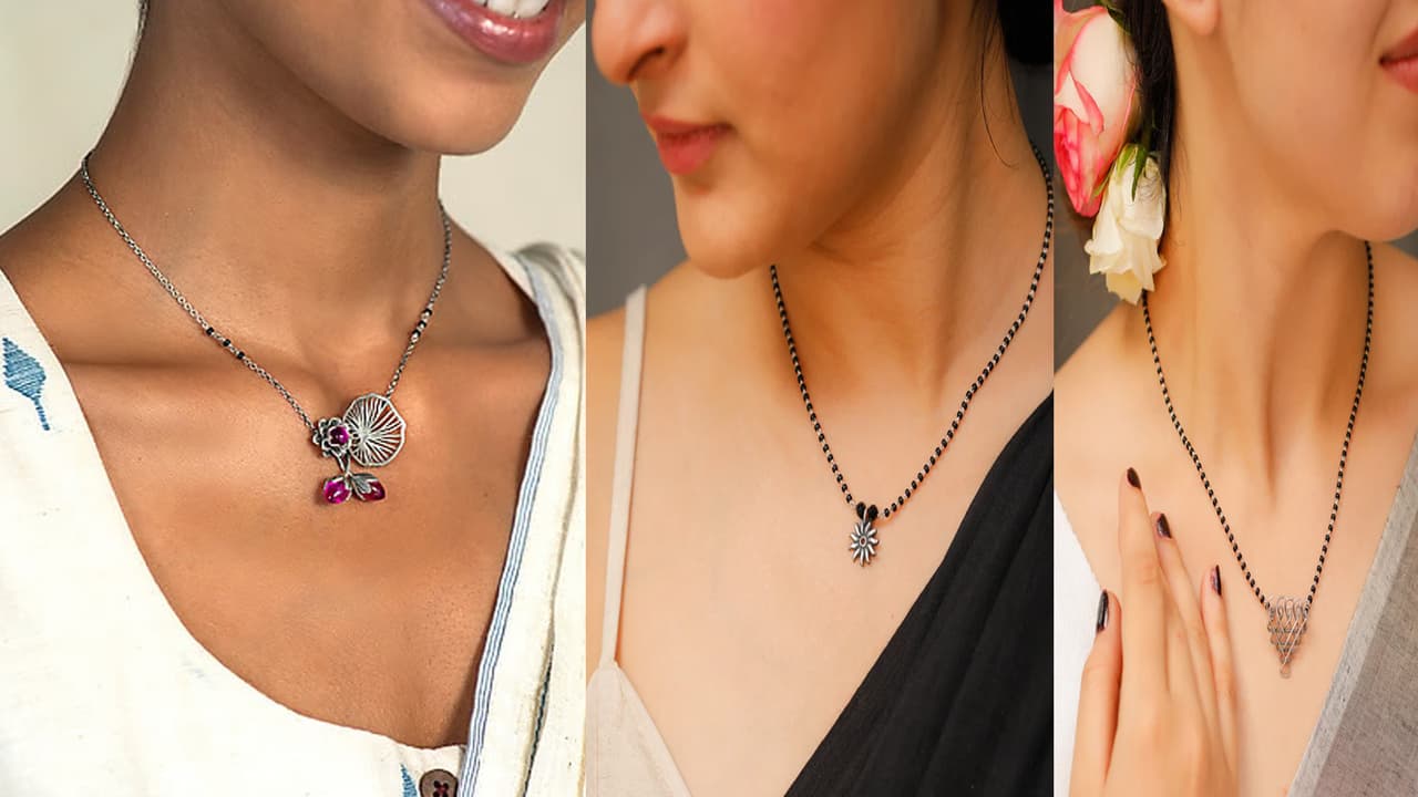 Silver pendant mangalsutra