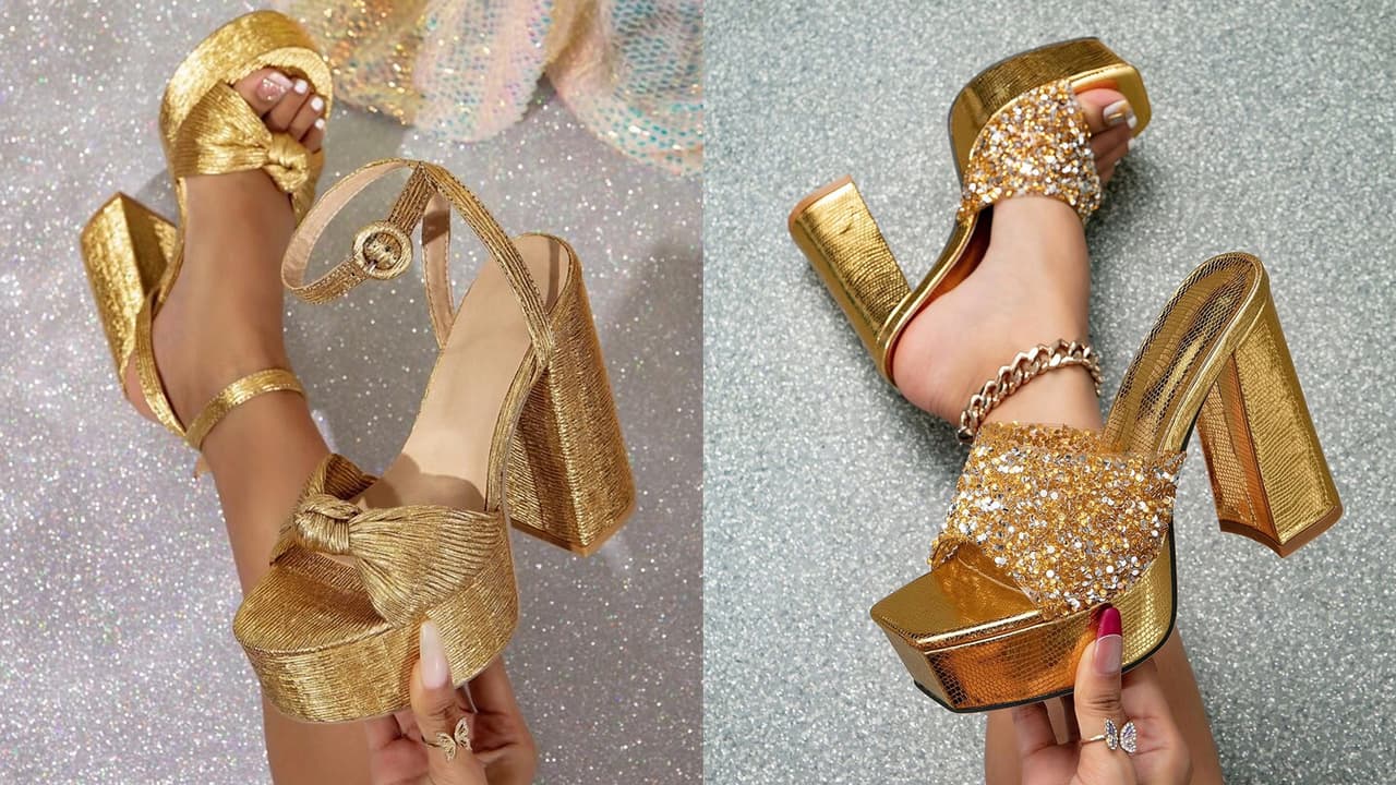 Latest Golden Sandals Design
