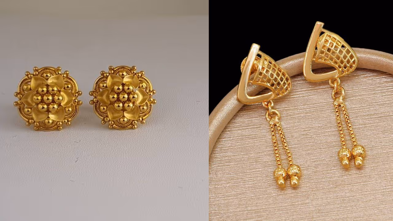 9 carat gold fancy earrings designs 