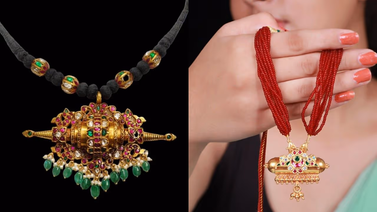 Stylish Dholna Mangalsutra design for Hartalika Teej 2025 Stylish Dholna Mangalsutra design for Hartalika Teej 2025