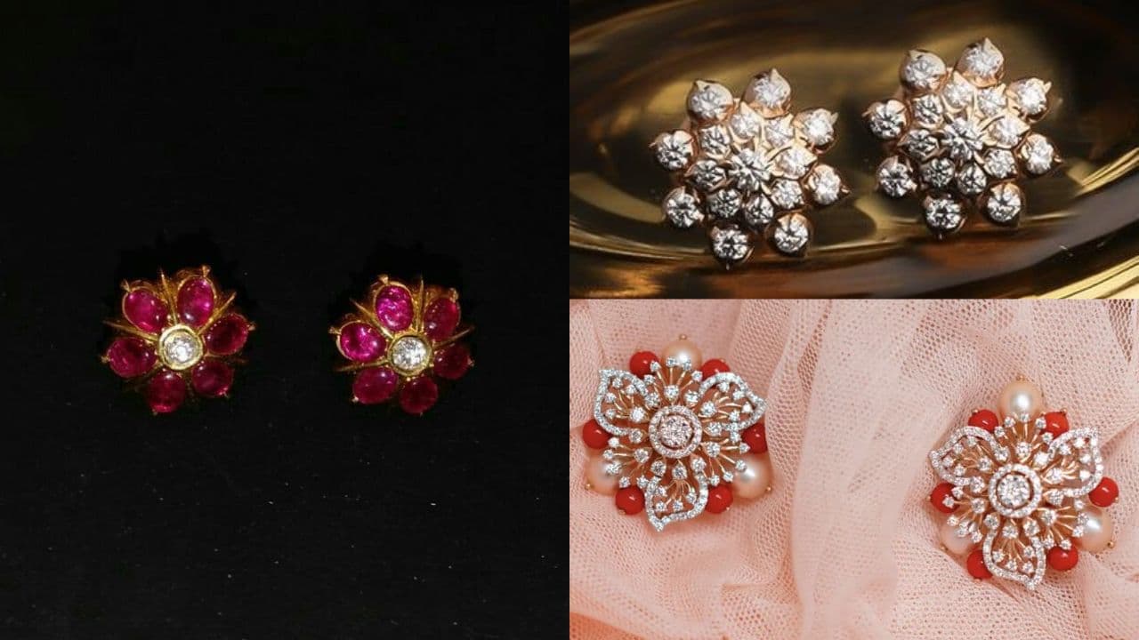 Beautiful stone tops earrings for Teej 2025 women