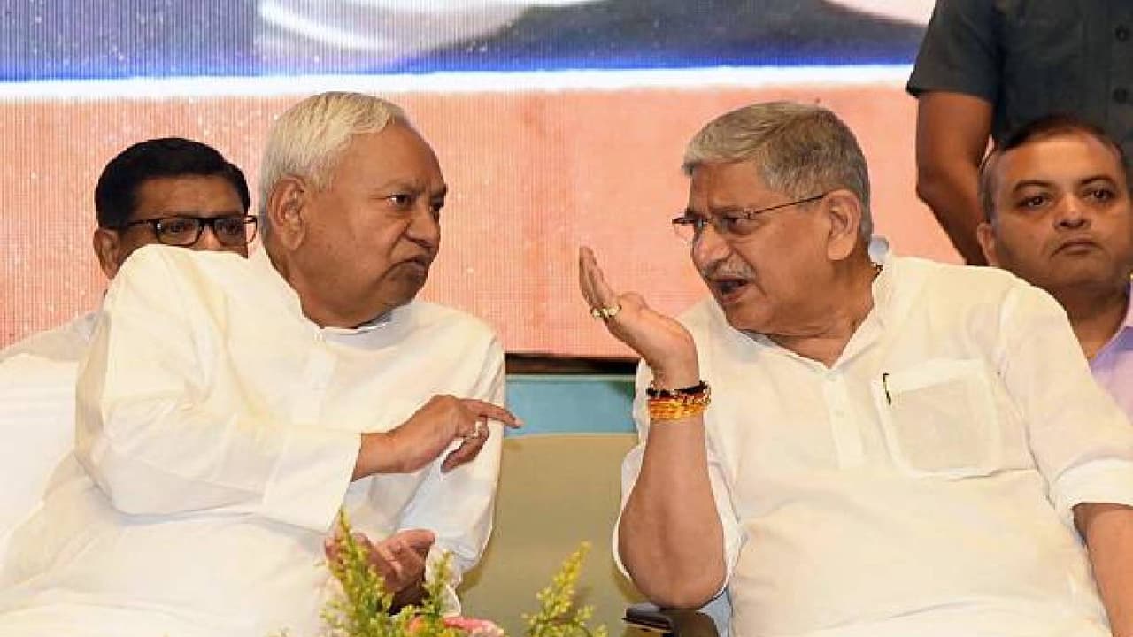 Nitish Kumar with Lalan Singh meeting Nitish Kumar with Lalan Singh meeting