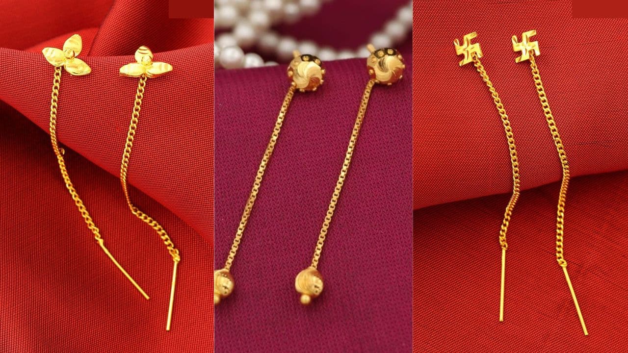 Lightweight 2 gram gold sui dhaga design for daily and festive wear. Lightweight 2 gram gold sui dhaga design for daily and festive wear.