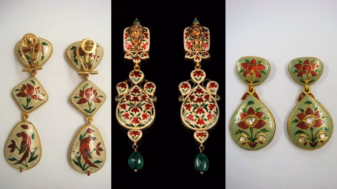 Trendy Minakari earrings for wedding look