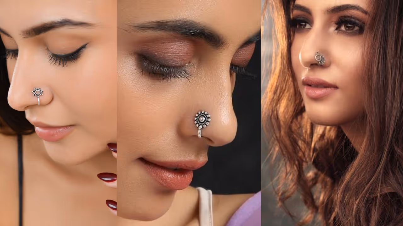 Beautiful oxidized nose pin designs for traditional wear Beautiful oxidized nose pin designs for traditional wear