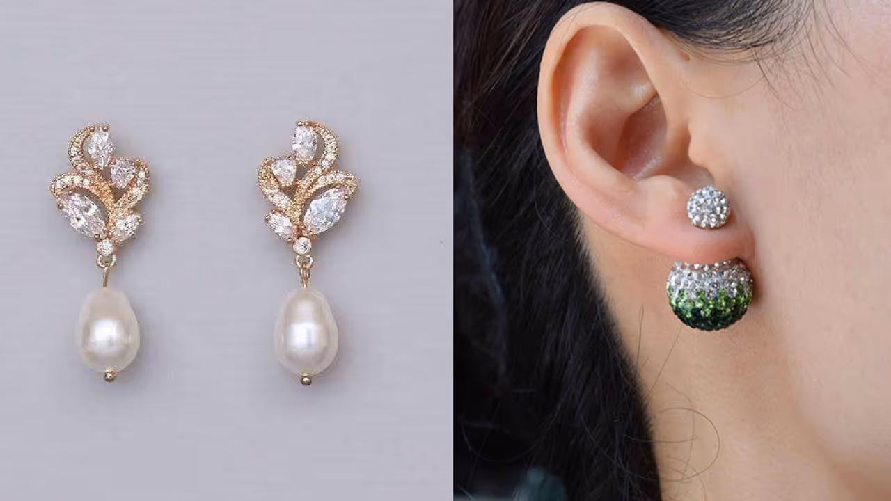 small zircon earrings design small zircon earrings design