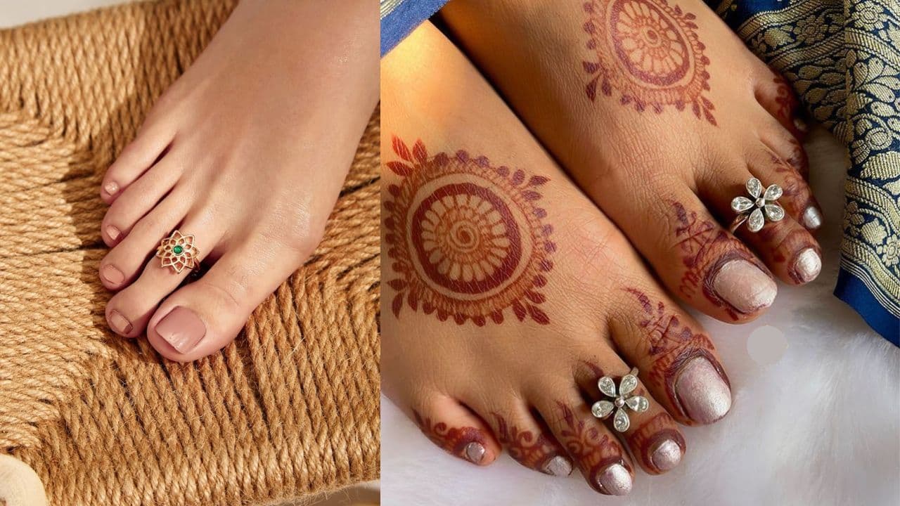 Latest floral toe ring design for office and festive wear