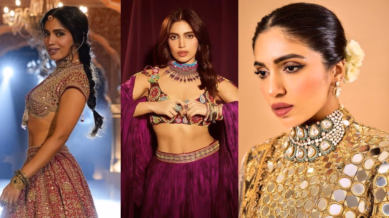 Bhumi Pednekar braided bun Ganesh Visarjan Bhumi Pednekar braided bun Ganesh Visarjan