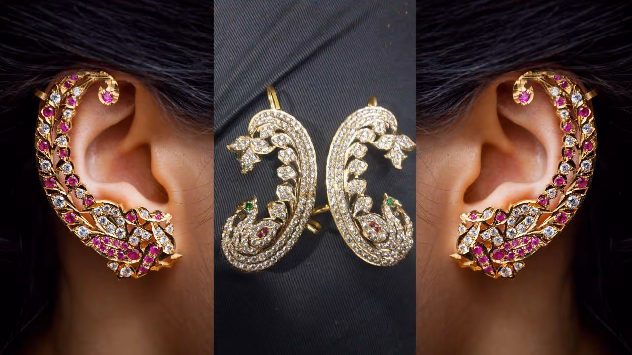 stylish ear cuff for Diwali festival look
