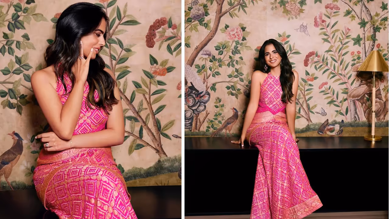 isha ambani pink gown