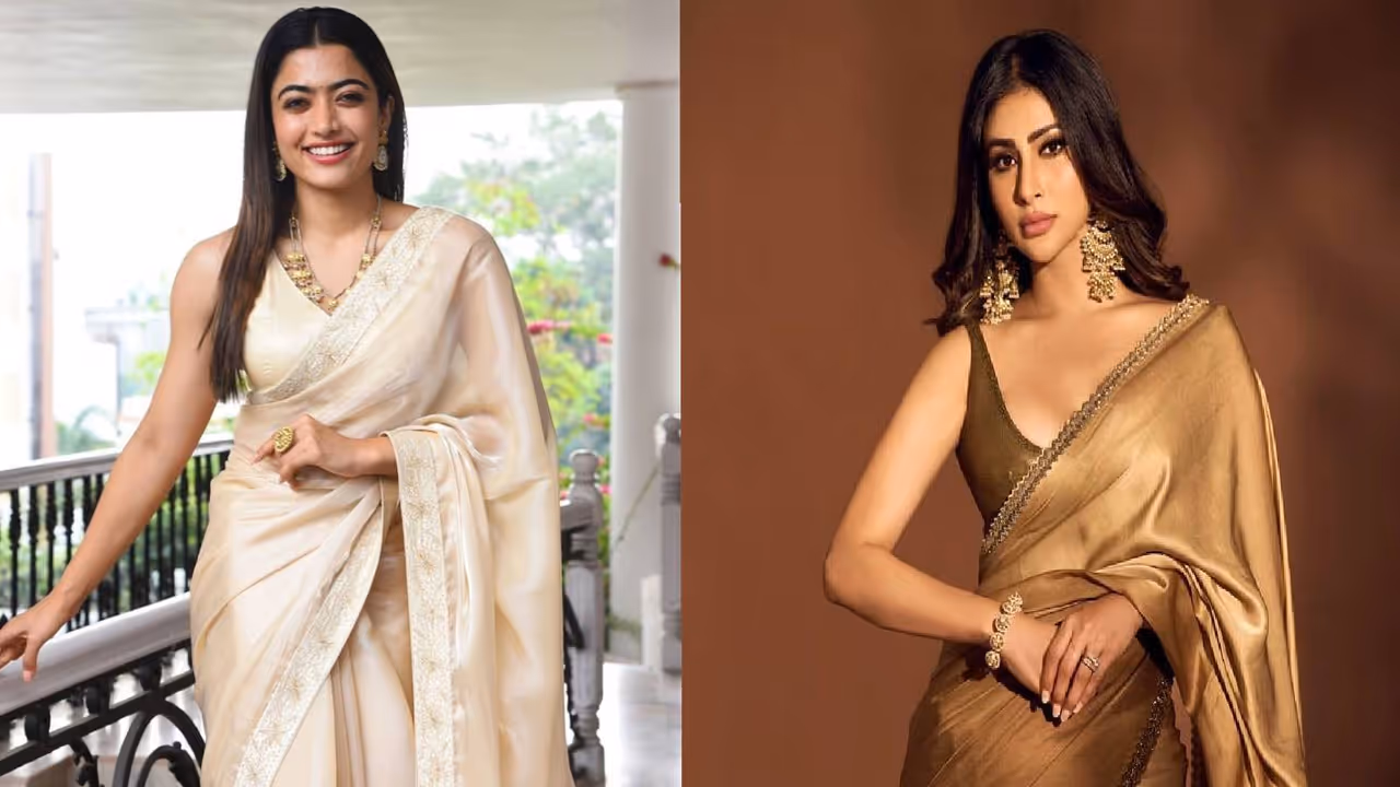 Golden saree for dark skin Golden saree for dark skin