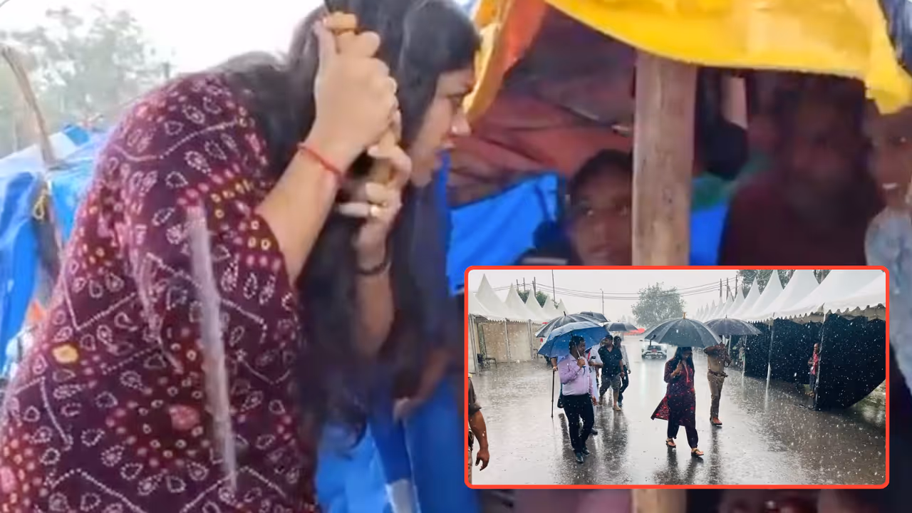 noida dm medha rupam flood inspection children relief noida dm medha rupam flood inspection children relief