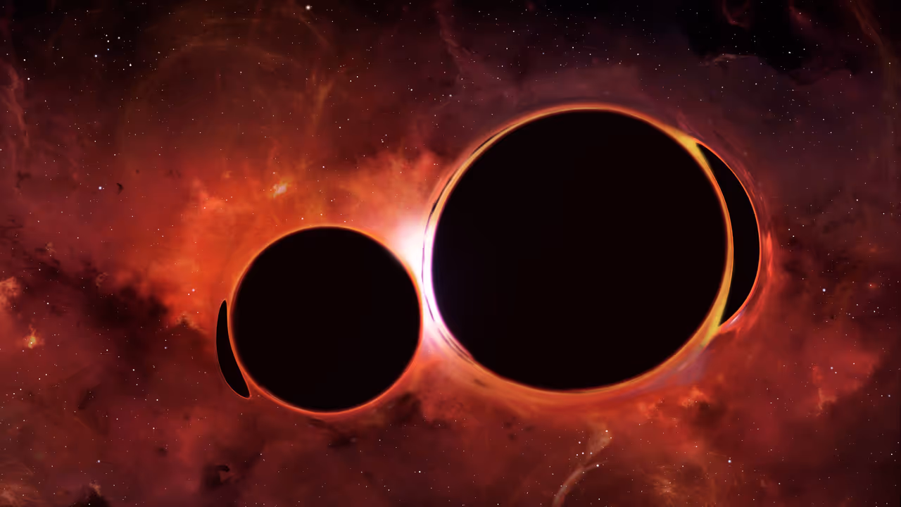 Illustration of Black Holes Merging 
