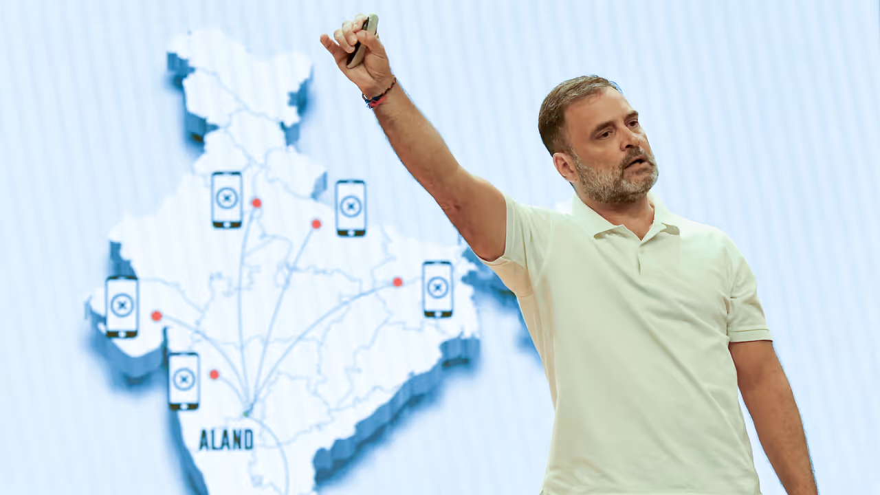 Lok Sabha LoP and Congress MP Rahul Gandhi adresses a press conference at the Congress Party Headquarter