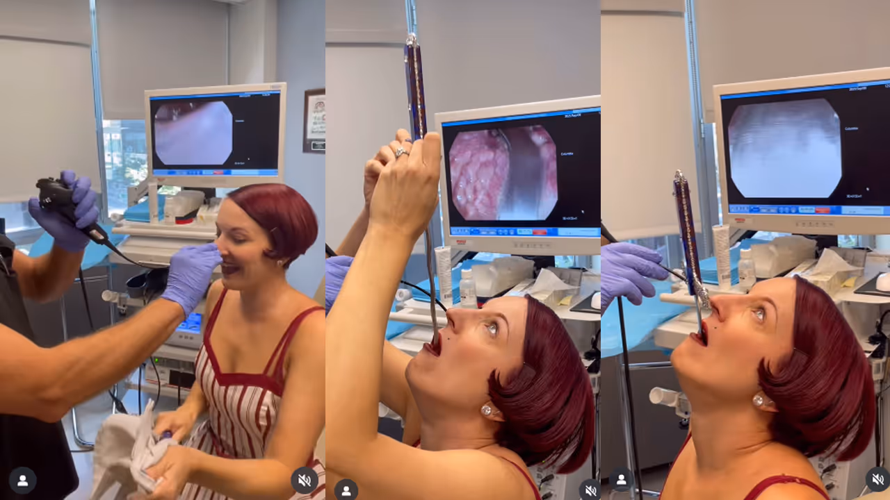 woman swallows sword