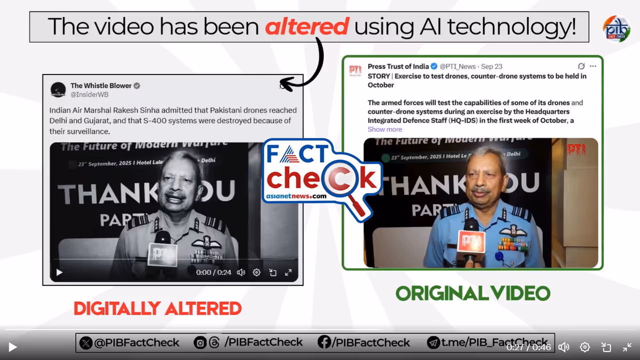 Air Marshal Rakesh Sinha Fact Check