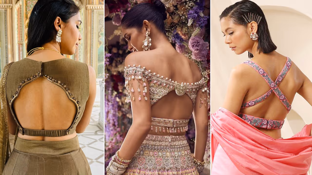 करवा चौथ के लिए बैकलेस ब्लाउज डिजाइन करवा चौथ के लिए बैकलेस ब्लाउज डिजाइन